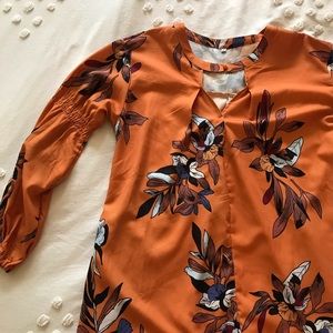 flowy deep v floral dress